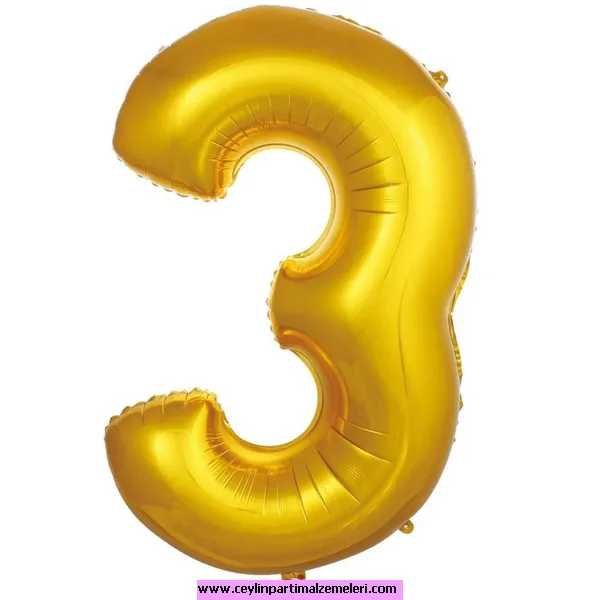 3 Rakam Gold Folyo Balon